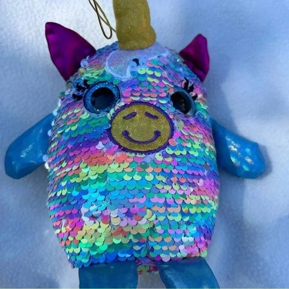 Sequin Pig Plush Rainbow Silver Flippable Sequin Cra-Z-Art 2012 Stuffed Animal